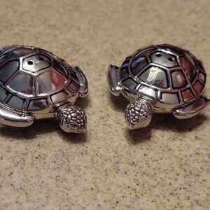 Silver Turtle Salt and Pepper Shakers